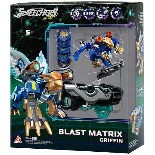 Ігровий набір Screechers Wild! S5 L2 Гріфін запускач-бластер та машинка-трансформер (EU686121)