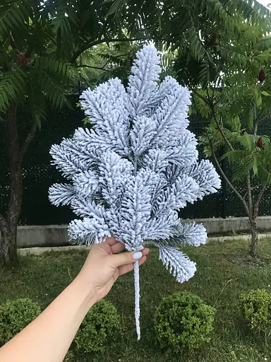 Гілка хвойна Hvoya Premium лита зелена засніжена 53 см 3 шт. - фото 8