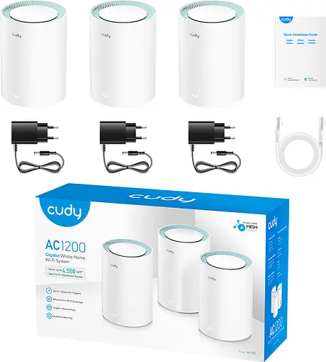 Система WiFi Cudy M1300(3-pack), AC1200 Wi-Fi Gigabit Mesh Solution - фото 5