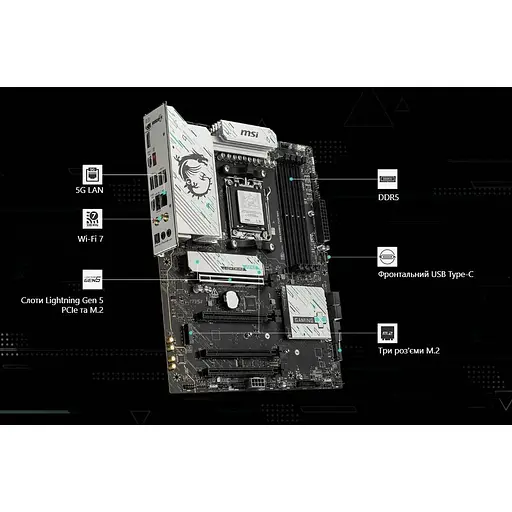 Материнська плата MSI B850 Gaming Plus WiFi Socket AM5 - фото 8