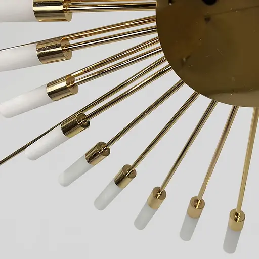 Потолочная золотая люстра в форме солнечной вспышки на 42 плафона G4 Ø 135х120 см | Line F | Ст. 1279/42 GD - фото 4