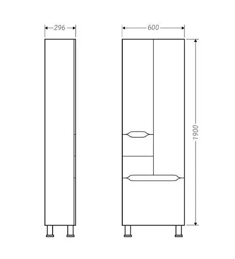 Пенал підлоговий для ванної Пік Альба 60 см Білий 30412 - фото 2