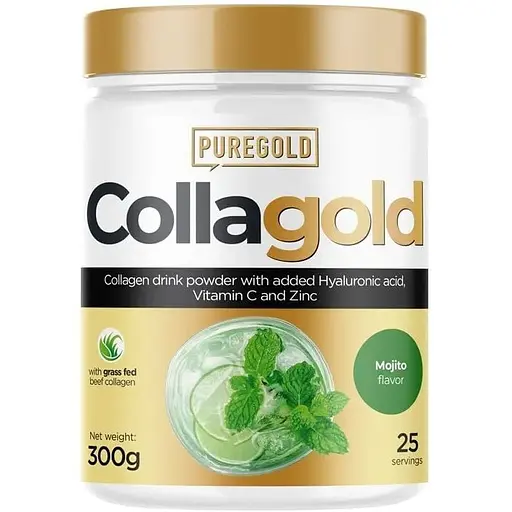 Препарат для суставов и связок Pure Gold Protein CollaGold, 300 грамм - Мохито