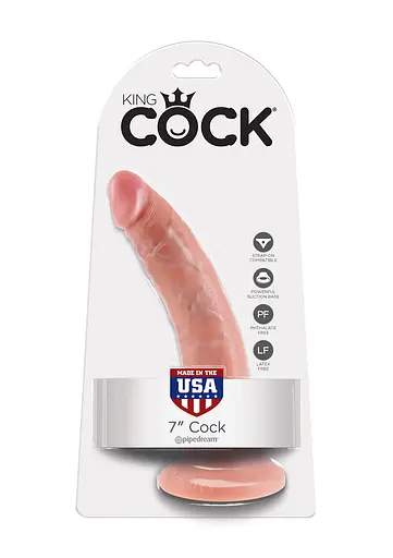Фалоімітатор на присосці Pipedream King Cock 7 18 см тілесний - фото 5
