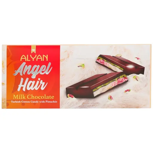 Шоколад молочный Alyan Angel Hair со сладкой ватой и фисташковой пастой 160 г - фото 1
