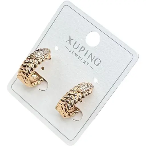 Сережки Xuping з кристалами гіпоалергенне медичне золото - фото 1