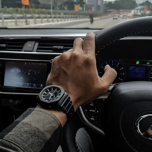 Полимерные мужские наручные часы Casio G-Shock GA-2100-1AER оригинальные японские с полимерным ремешком - фото 6