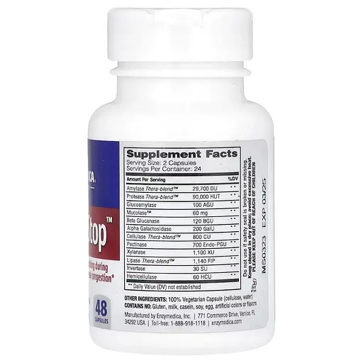 Натуральная добавка Enzymedica MucoStop, 48 капсул для облегчения дыхания - фото 2