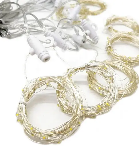 Гирлянда штора Роса 8х1.5м микродиод 600 Led лампочек, 40 нитей 220В (Золотистый свет)