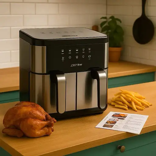 Аэрофритюрница на 2 чаши Zepline ZP-209 мощностью 4000 Вт на 12 л - фото 2