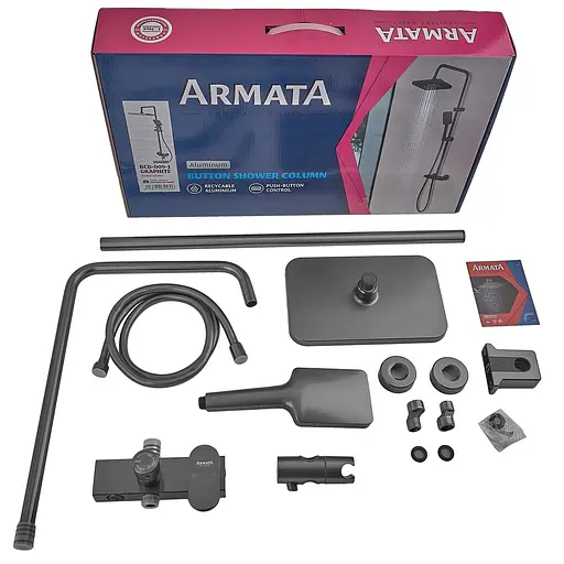 Душова система з алюмінію Armata BCD-009-J 3 режими graphite CH6558, Графіт - фото 6