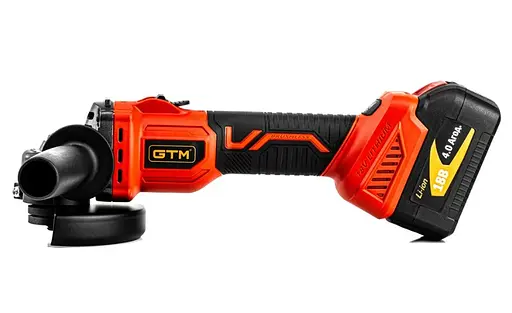 Угловая шлифовальная машина GTM AGC18/125BL 18В + 2 аккумулятора и ЗУ - фото 2