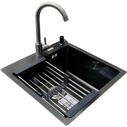 Комплект мойка + смеситель Romzha Arta U-450S BL(A) - фото 3