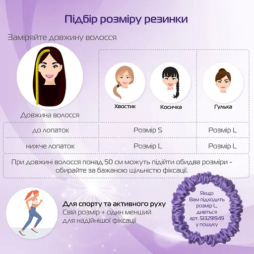 Подарунковий набір Чумацький Шлях: шовкова маска модель 3.1 + шовкова резинка для волосся розмір S Лавандовий (1223-02) - фото 7