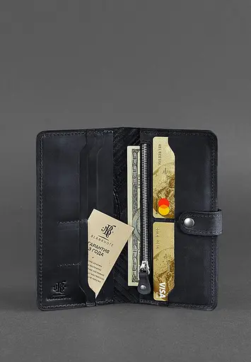 Кожаное женское синее портмоне 7.0 - фото 4