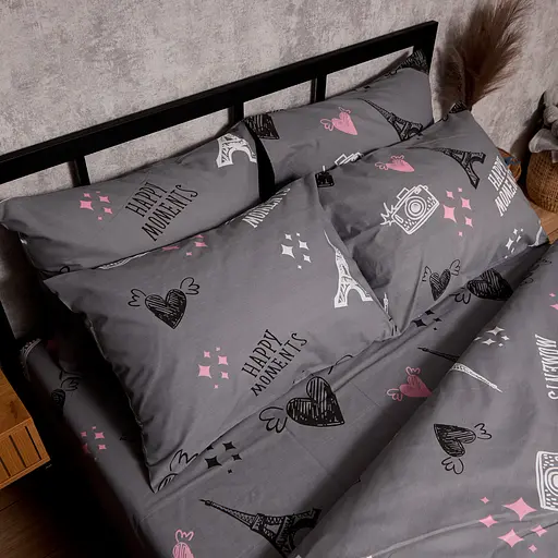 Комплект постельного белья Moon&Star Бязь Gold Люкс Paris Moments King Size 220x240 наволочки 2х40х60 - фото 4