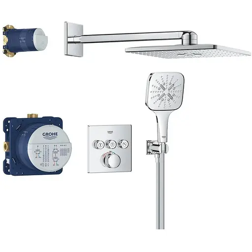 Душевая система скрытого монтажа Grohe Grohtherm Smartcontrol Rainshower SmartActive 310 Cube 34864000, Хром - фото 1