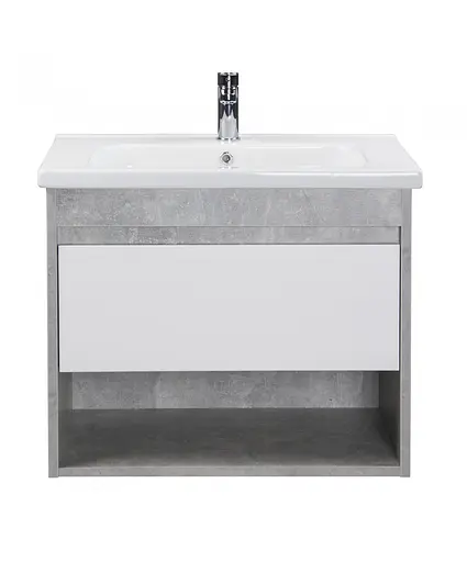 Тумба Мойдодир Oslo 70 Loft з умивальником Id-70 бетон/Білий Сірий - фото 7