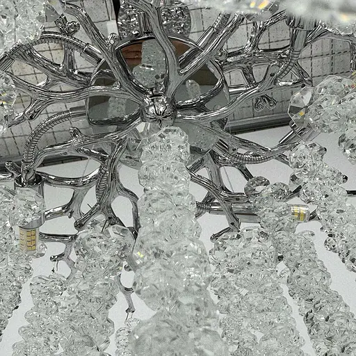 Изысканная серебряная подвесная люстра с хрустальными камнями Ø 60 см | Ст. 33001-600 CH | Line F - фото 2