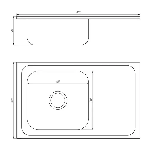 Мойка кухонная Mira MR 8050 LD Decor Left прямоугольная 800х500х180 мм 30412 - фото 3