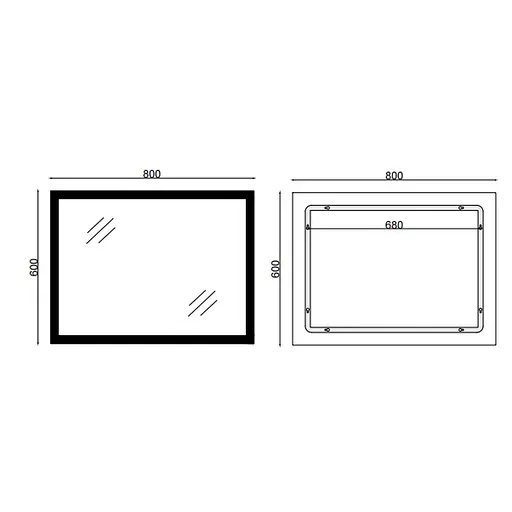 Дзеркало Mixxus Flat MR04-80x60 (LED Touch, годинник, антизапотівання, димер, регулювання яскравості) MI6928 - фото 2