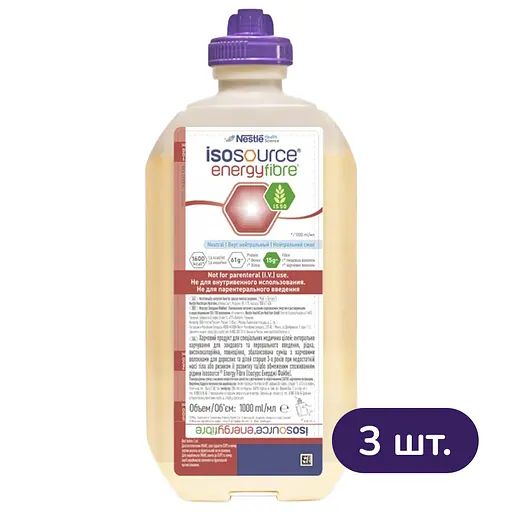 Ентеральне харчування Nestle Isosource Energy Fibre 3 л (3 шт. х 1000 мл) - фото 1
