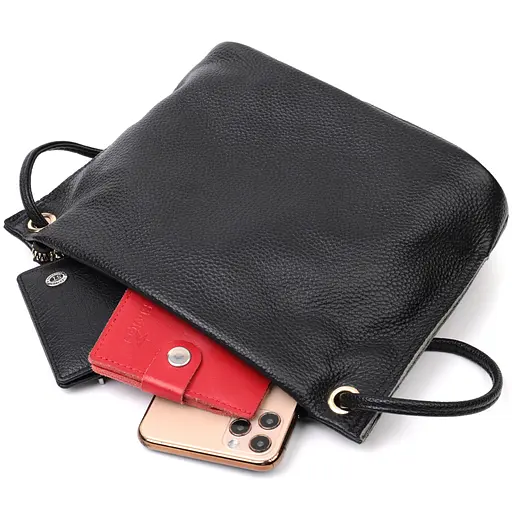 Женская трапециевидная сумка Vintage из натуральной кожи 26х18х6.5 см sum0029021 - фото 7