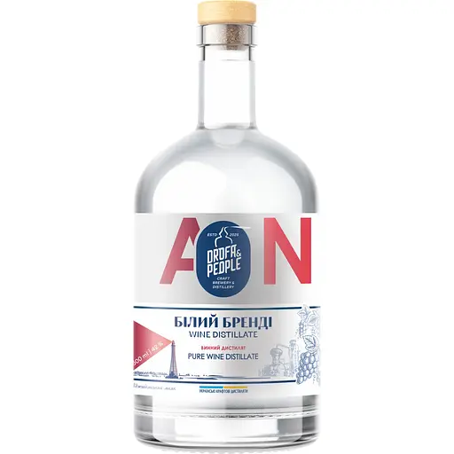 Виний дистилят Дрофа&Люди Білий Бренді Pure Wine Distillate 42% 0.5 л  - фото 1