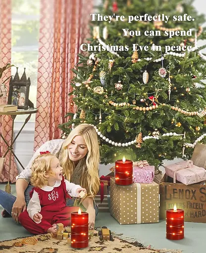 Безполум'яні свічки Fairy String Lights кут огляду 360° із зірковими гірляндами 3 шт. - фото 3