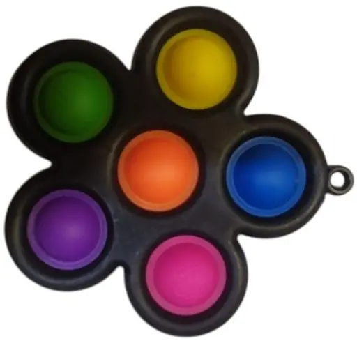 Іграшка Сімпл Дімпл різнокольоровий квітка антистрес 5 пупирок спинер - фото 1