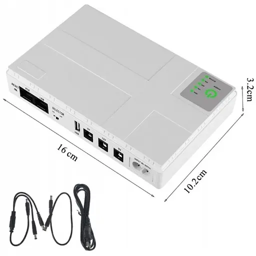 ИБП UPS для роутера DC1018P 12V/ 9V/ 5V 10400 mAh 18W для устройств постоянного тока DC белый - фото 3