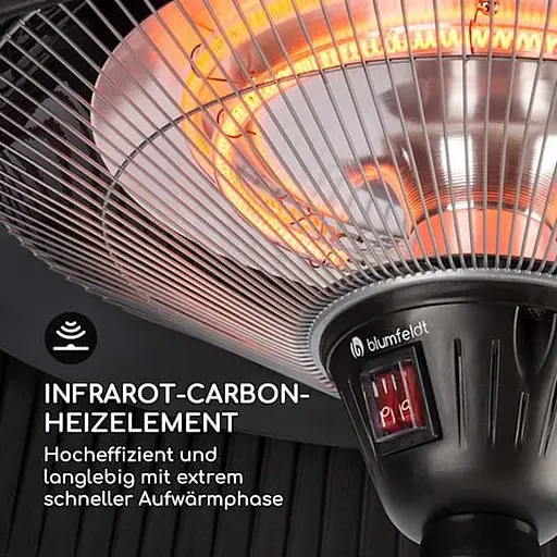 Інфрачервоний обігрівач Blumfeldt Venice Heat Stand 1000/2000Вт (10032567) - фото 6