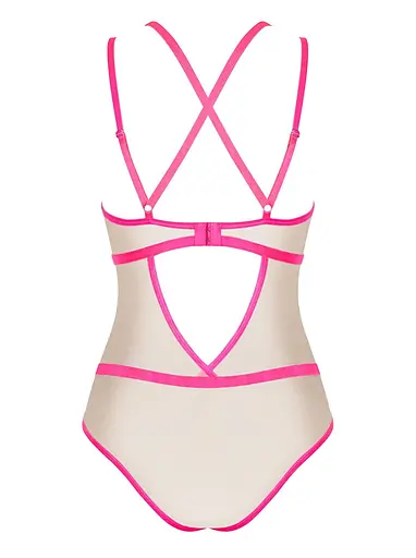 Боді Obsessive Nudelia S/M рожевий - фото 6