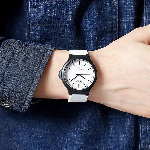 Наручний годинник чоловічий 2108BKWT Black-White Skmei acs0030275 - фото 4