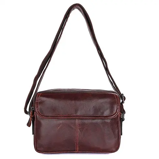 Кожаная мужская сумка через плечо John McDee 23.5х9х17 см sum0025919 - фото 4