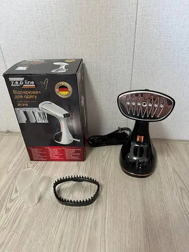 Ручний відпарювач Zepline ZP-210 парова праска для одягу 3000Вт 0.4л Сенсорне керування Чорний - фото 6