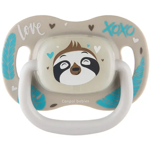 Пустушка Canpol babies Exotic Animals силіконова кругла 6-18 міс. лінивець (34/934_leni)