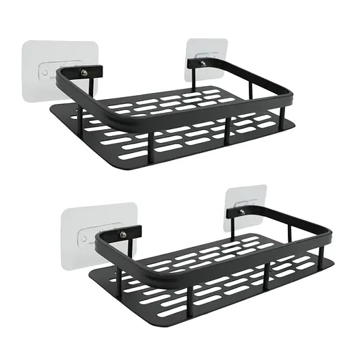 Набір металевих полиць для ванної кімнати Fabrika ONIX 2 шт Чорні  - фото 14