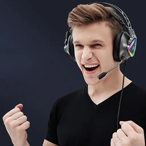 Дротова гарнітура Remax LED Wargod Series Gaming Headphone RM-810, USB, 7.1, 2.5m, black - фото 6