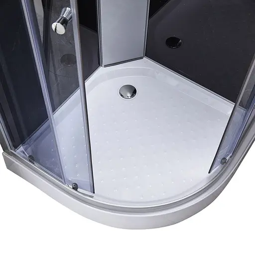 Душевой бокс Lidz Tani SB90x90.SAT.LOW.GR, Хром матовый, тонированный, хром матовый - фото 4