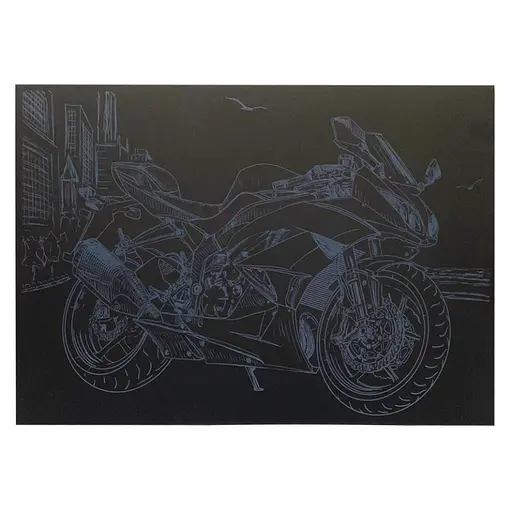 Гравюра А4 "Мотоцикл" ГрА4-11с эконом вариант в пакете 29,7х21 см