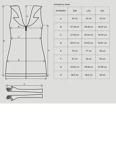 Еротичний костюм Obsessive Emergency dress S/M білий - фото 3