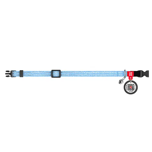 Нашийник для котів з відновленої бавовни Waudog Re-cotton з QR-паспортом світловідбиваючий пластиковий фастекс XS Ш 10 мм Дов - фото 3