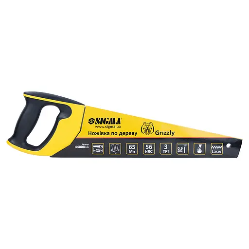 Ножовка по дереву Sigma 400 мм 3TPI Grizzly (4400811) - фото 2