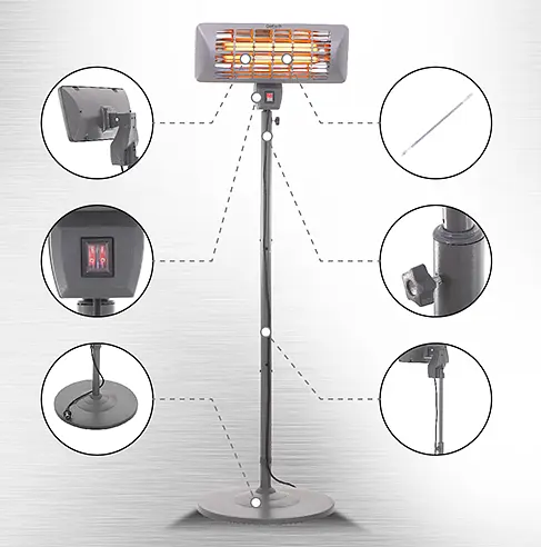 Нагрівач патіо Camry CR 7737 на ніжці Польща 2000 Вт - фото 4