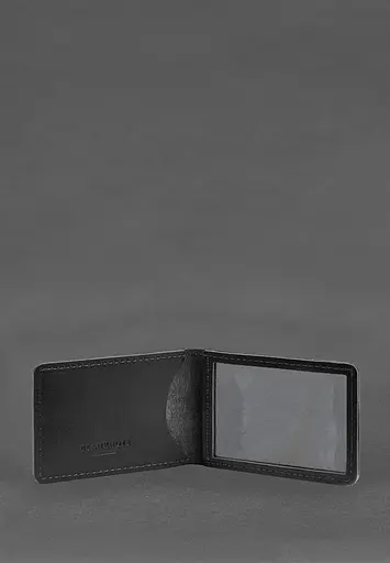 Кожаная обложка для удостоверения государственной государственной таможенной службы (ДМС) Черная - фото 3