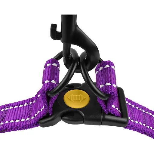 Шлея для собак Barksi Active світловідбивна (обхват грудей 45-56 см ширина 2 см) фіолетова - фото 4