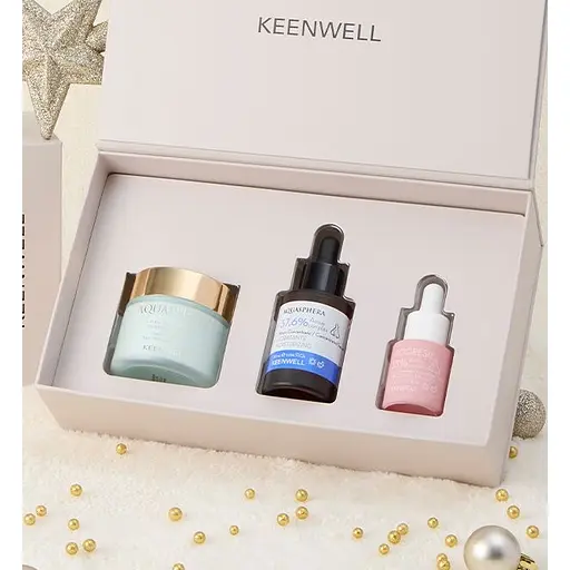 Набір для обличчя Keenwell Snow Drops Aquasphera зволожуючий: денний крем + сироватка-концентрат для обличчя + сироватка-концентрат навколо очей - фото 2