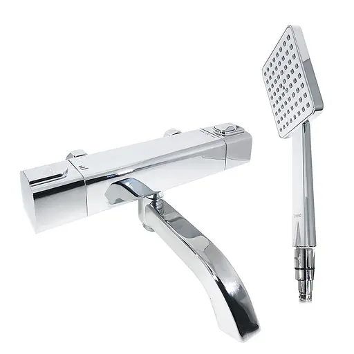 G3291 Змішувач для ванни короткий з термостатом Gappo 1/8, Хром - фото 1