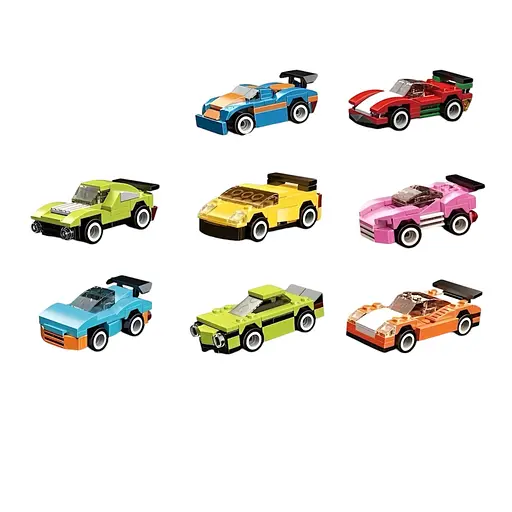 Конструктор детской машинки WOMA набор из 8 штук с катапультой из коллекции автомобили 560 деталей - фото 1